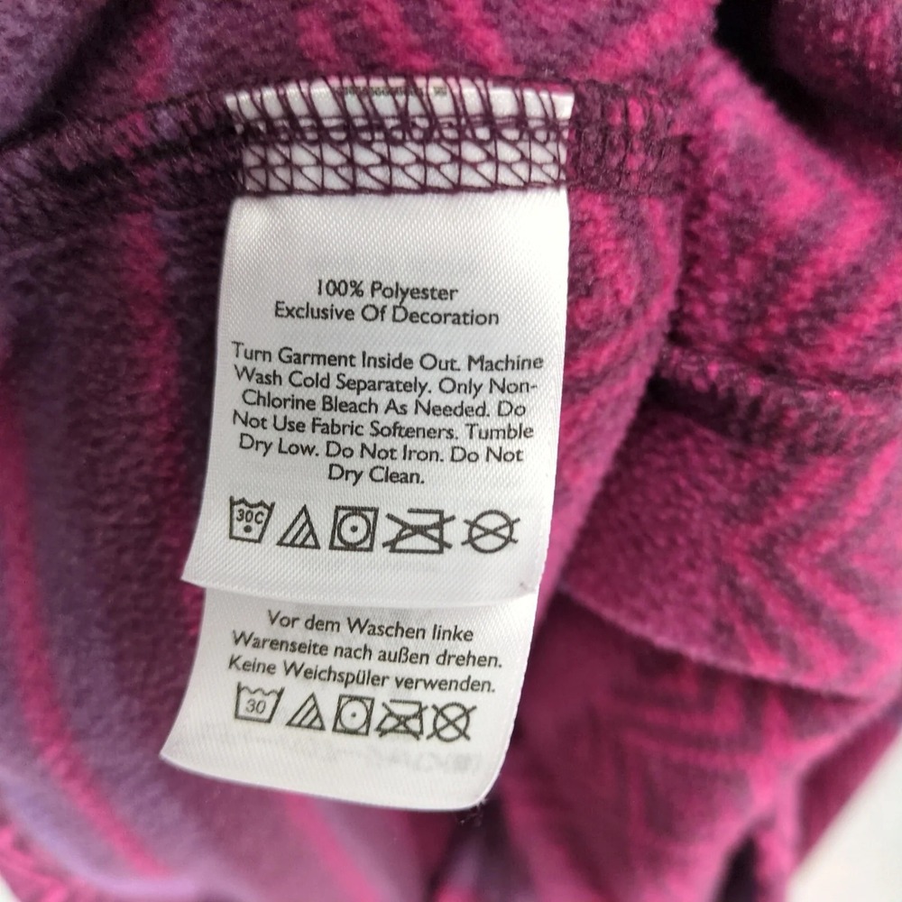Eddie Bauer Pink Purple Geometric 1/4 Zip Fleece Jacket Womens L Gorpcore Fall - Picture 6 of 8
